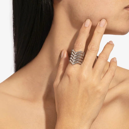 Bague Stairway 5 rangs - Argent - Statement - Design Contemporain - Maison Caldeira