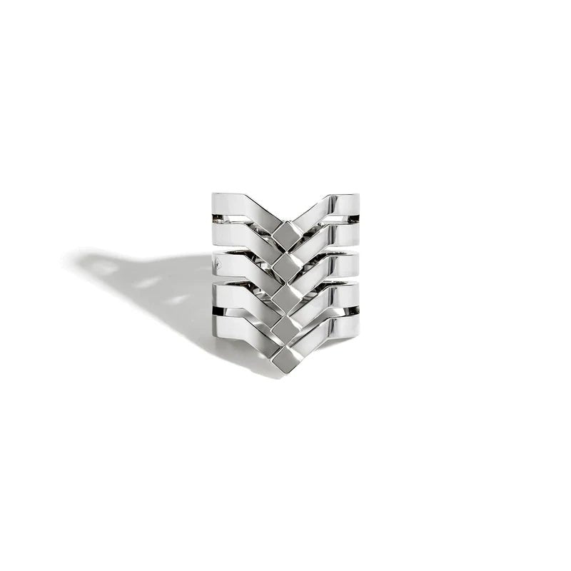 Bague Stairway 5 rangs - Argent - Statement - Design Contemporain - Maison Caldeira
