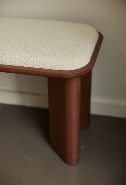 Banc Lazare - Frêne Finition Noyer - Maison Caldeira