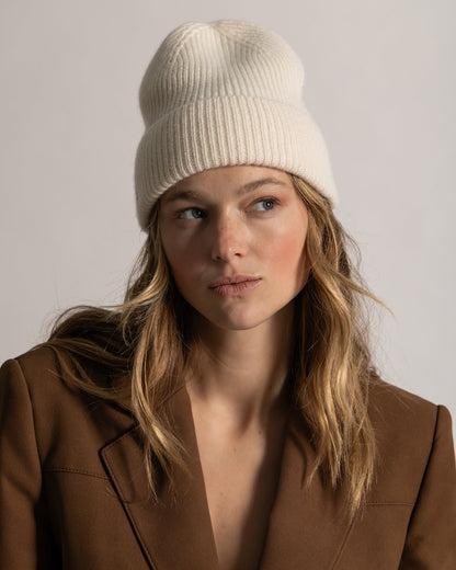 Bonnet écru 100% cachemire - Koon - Caldeira