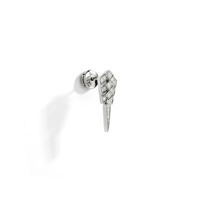 Boucle d’oreille Stairway S - Argent et diamants - Statement - Design Contemporain - Maison Caldeira