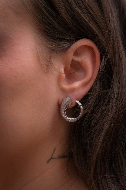 Boucle d’oreille Stairway - Diamants & Argent - Statement - Design Contemporain - Maison Caldeira