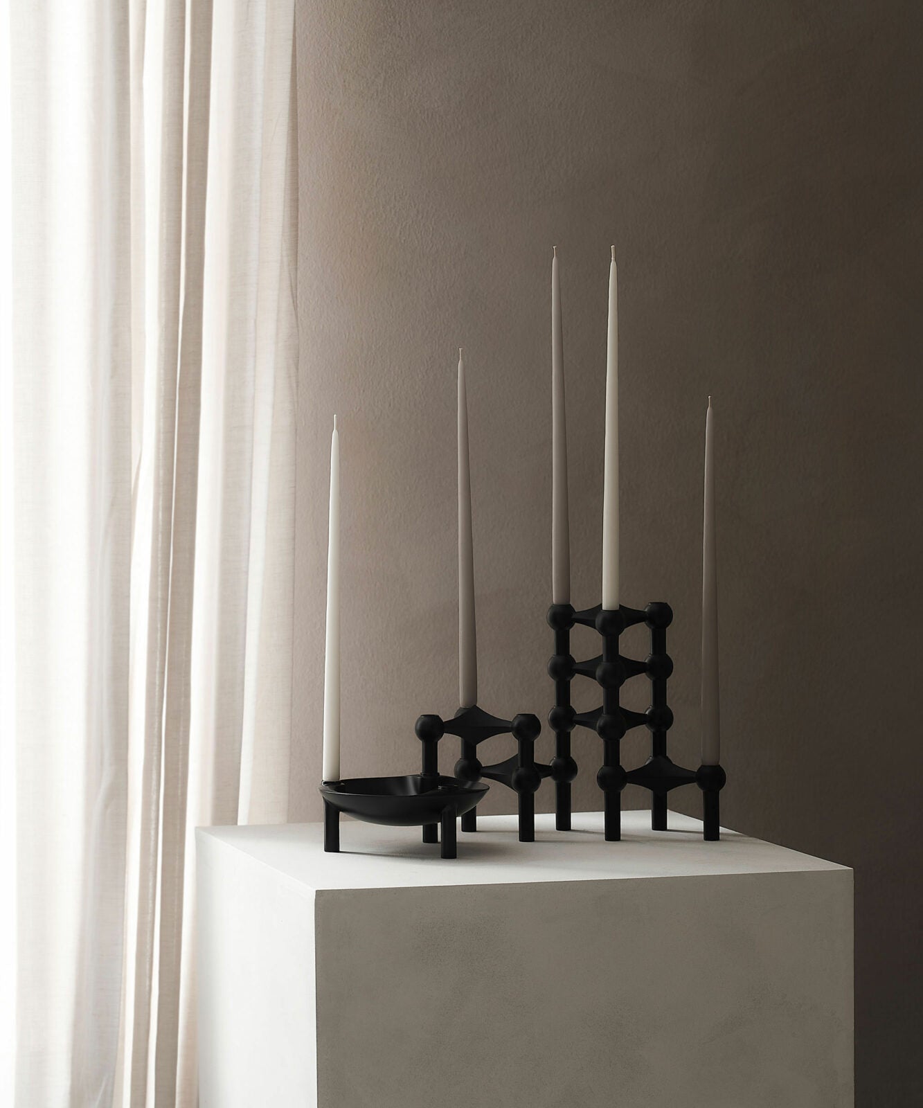 Bougeoir - Noir mat - Stoff nagel - Design Contemporain - Maison Caldeira