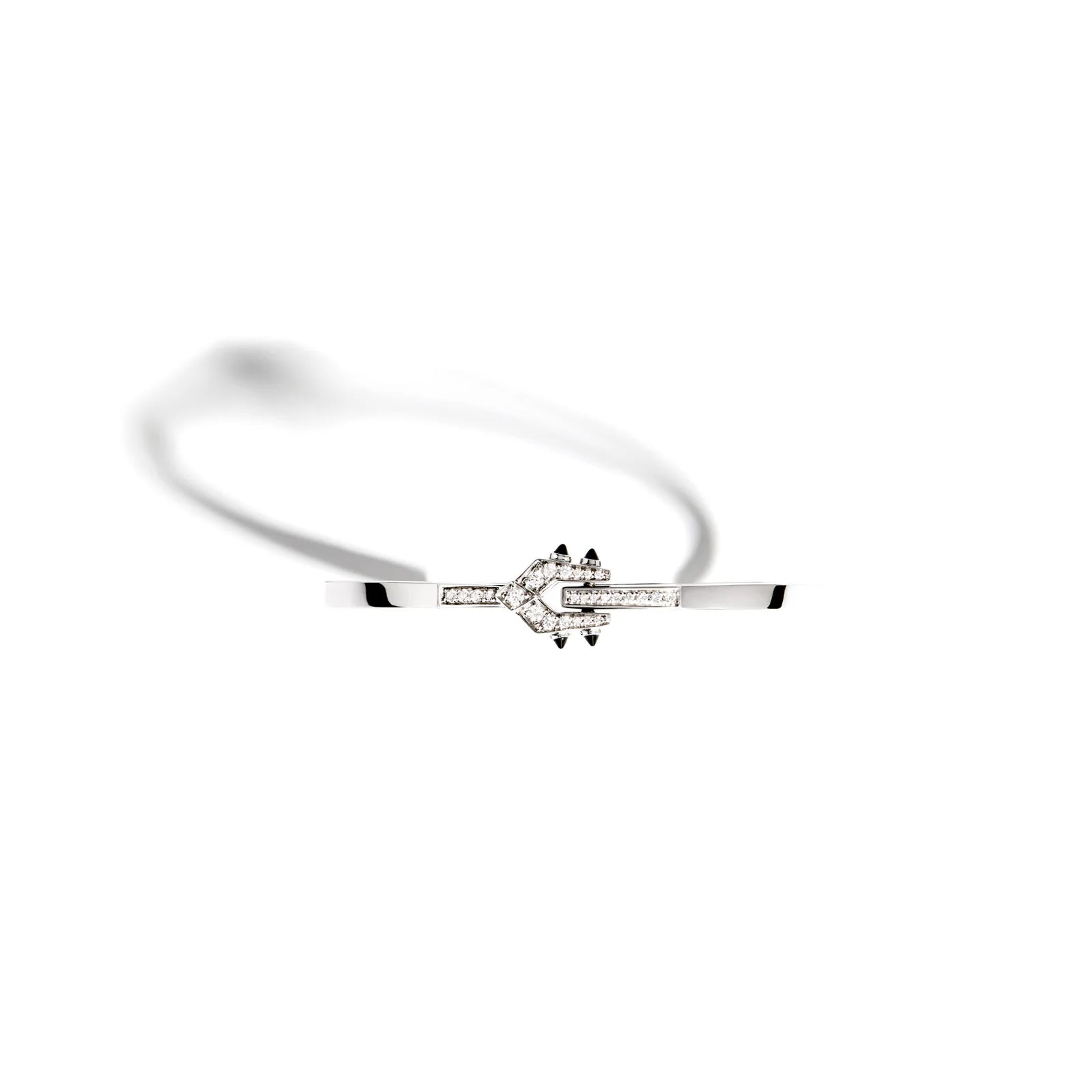 Bracelet Spike diamants - Argent et agates noires - Statement - Design Contemporain - Maison Caldeira