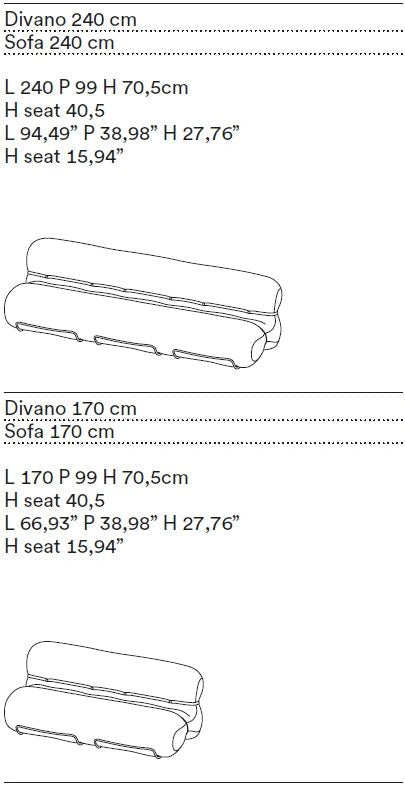 Canapé Tacchini Orsola personnalisable conçu par Gastone Rinaldi - Maison Caldeira