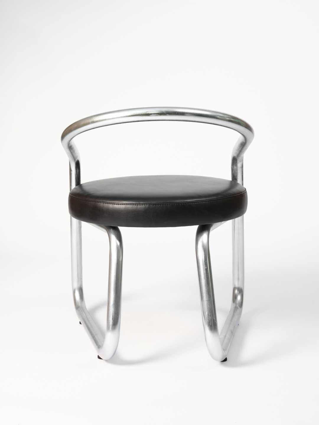 Chaise consul - Acier galvanisé et cuir noir - Axel Chay - Design Contemporain - Maison Caldeira