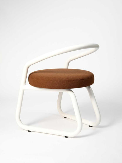 Chaise consul - Acier laqué et laine marron - Axel Chay - Design Contemporain - Maison Caldeira