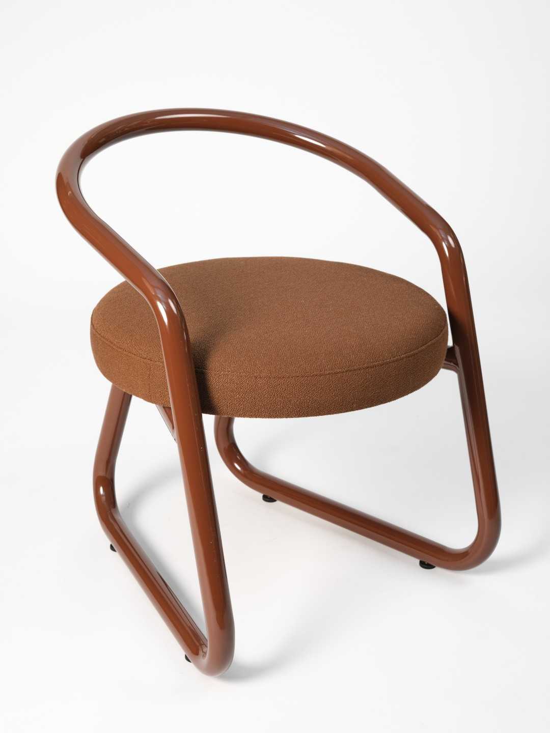 Chaise consul - Acier marron et laine marron - Axel Chay - Design Contemporain - Maison Caldeira