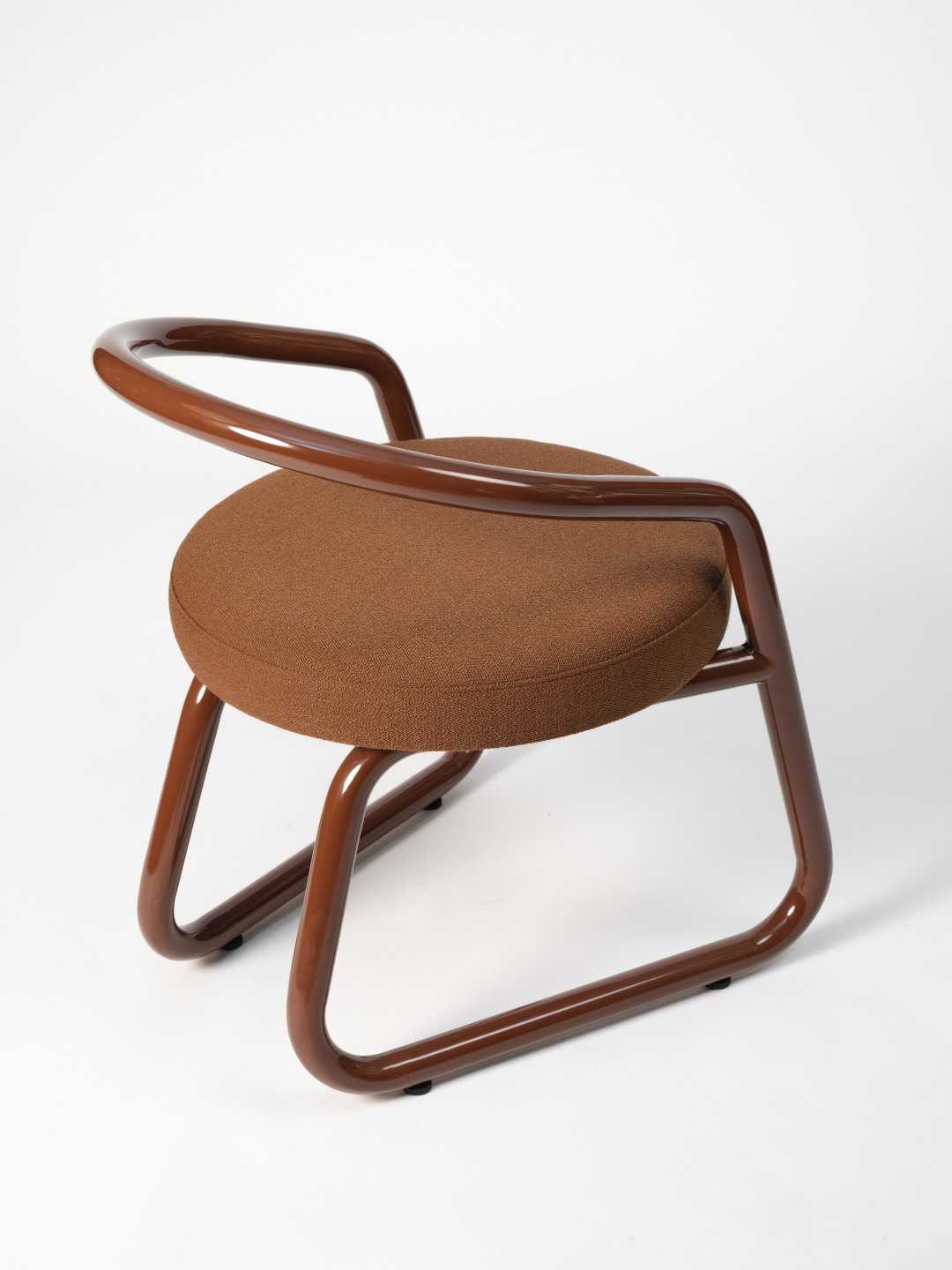Chaise consul - Acier marron et laine marron - Axel Chay - Design Contemporain - Maison Caldeira