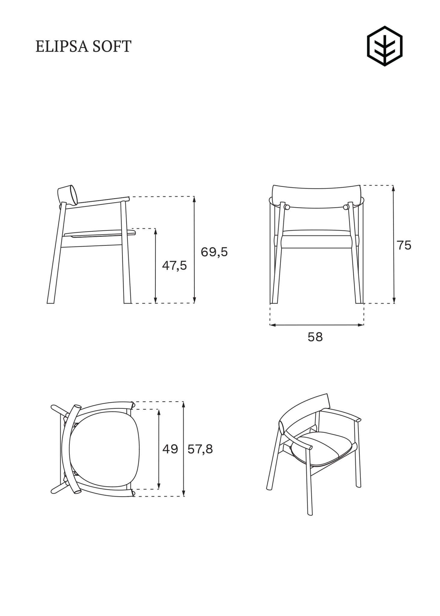 Chaise Elipsa Soft Natur Oak - Maison Caldeira