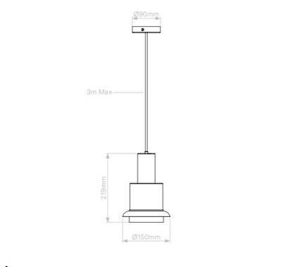 Suspension 15 cm de diamètre- Chaumont-chrome-caldeira