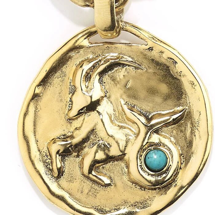 Collier Astro Capricorne – Goossens | Bijou Zodiac Doré et Turquoise Maison Caldeira - Caldeira