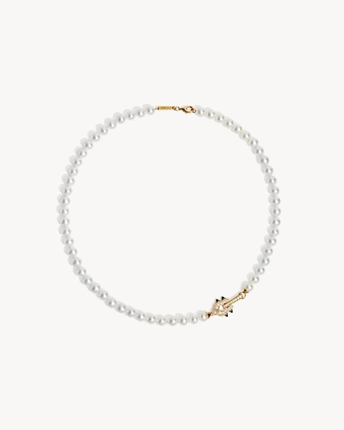 Collier Spike Or Jaune, Perles & Diamants - Maison Caldeira