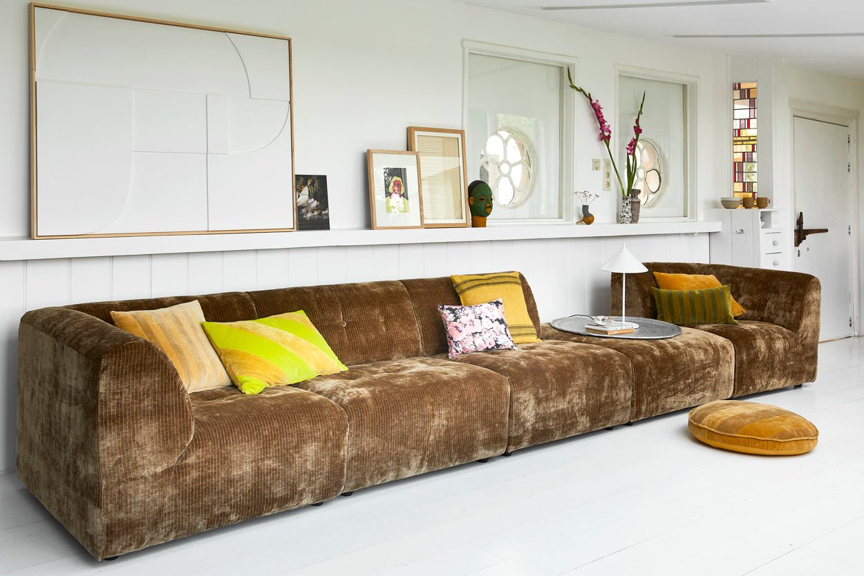 Coussin en velours rayé - Maison Caldeira