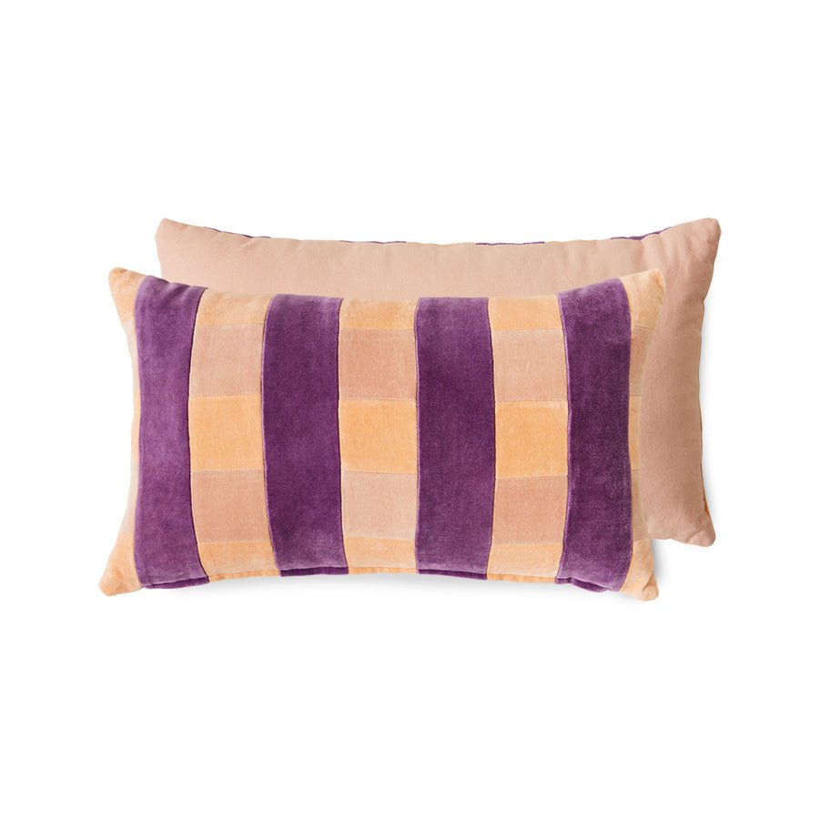 Coussin en velours rayé - Maison Caldeira