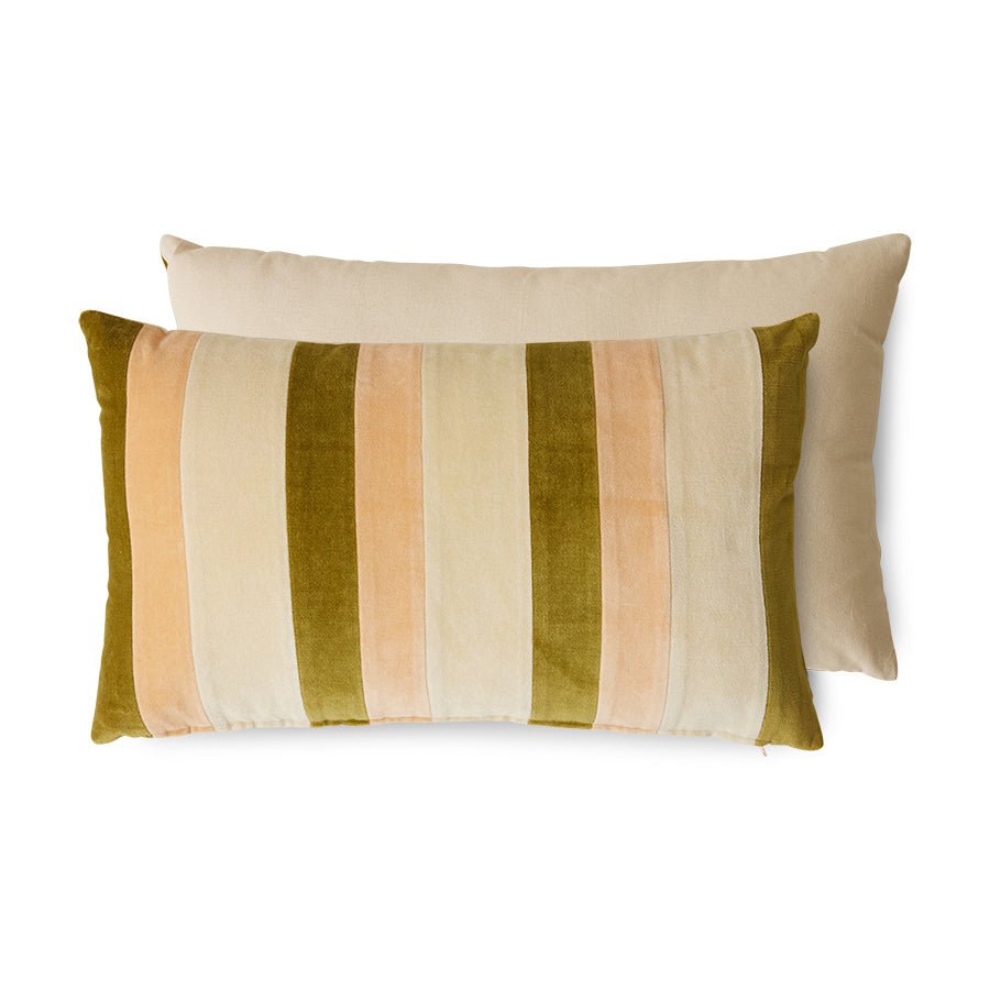 Coussin en velours rayé - Maison Caldeira