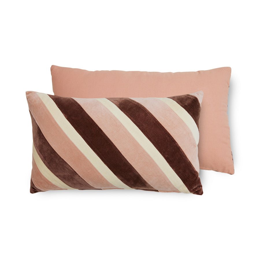 Coussin en velours rayé - Maison Caldeira