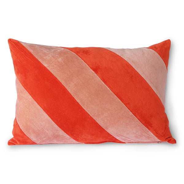 Coussin en velours rayé - Maison Caldeira