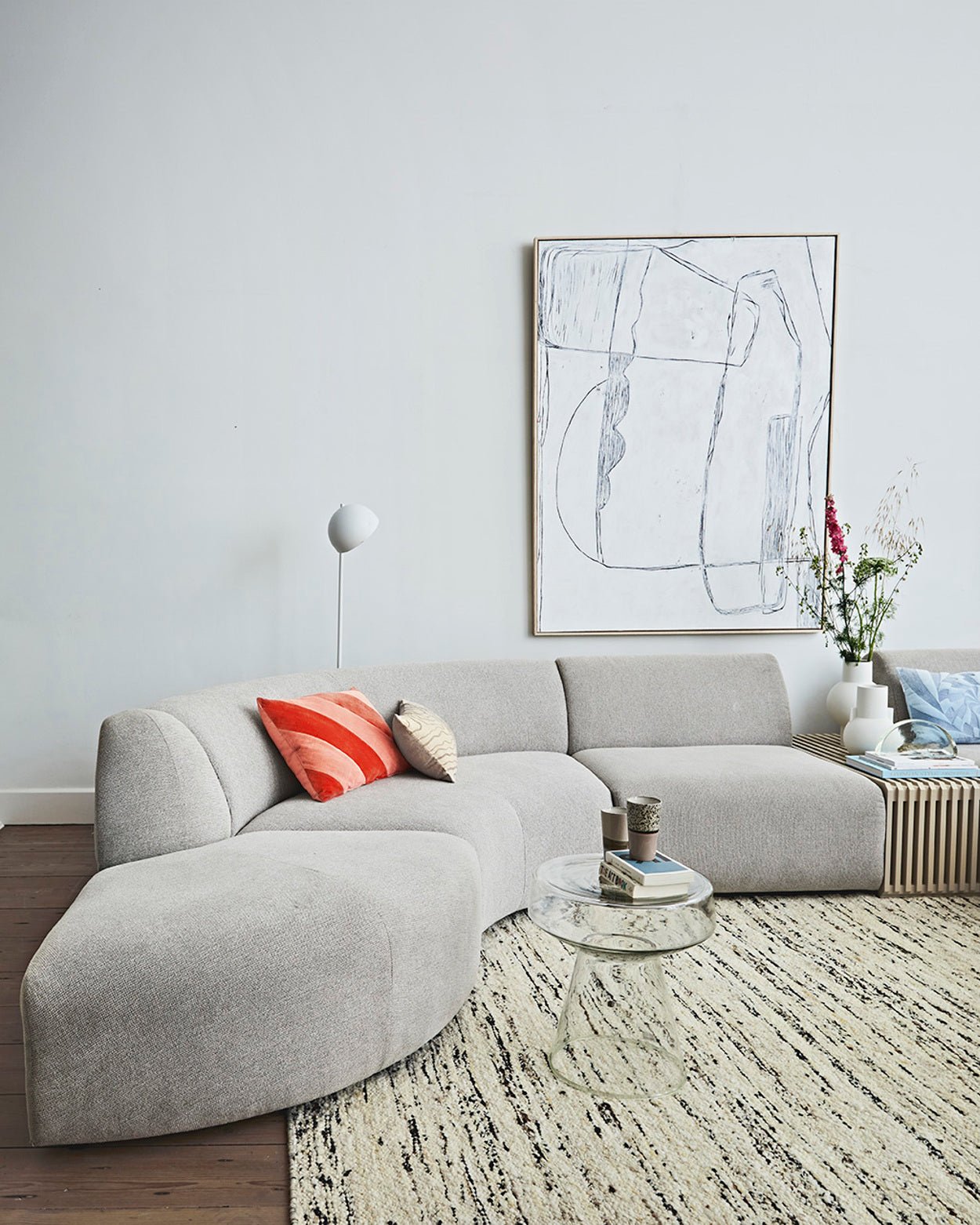 Coussin en velours rayé - Maison Caldeira