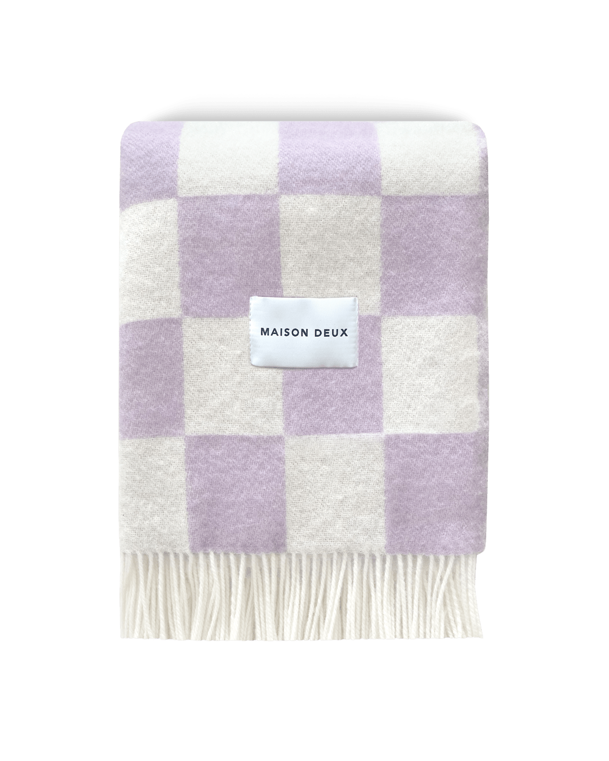 Couverture Damier Lilas Blanc - Maison Caldeira