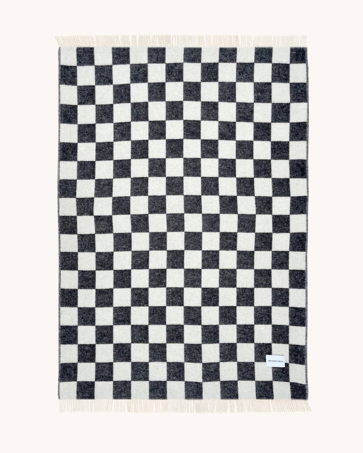 Couverture Damier Noir Blanc - Maison Caldeira