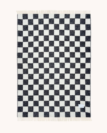 Couverture Damier Noir Blanc - Maison Caldeira