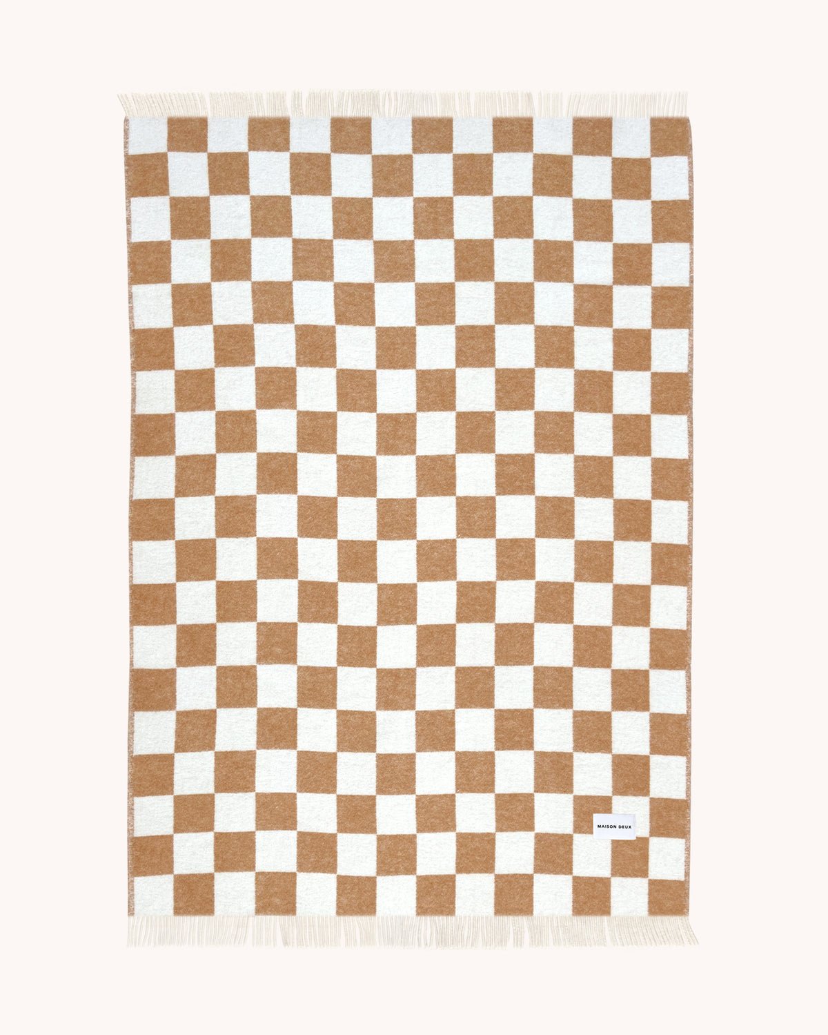 Couverture Damier Terra Blanc - Maison Caldeira