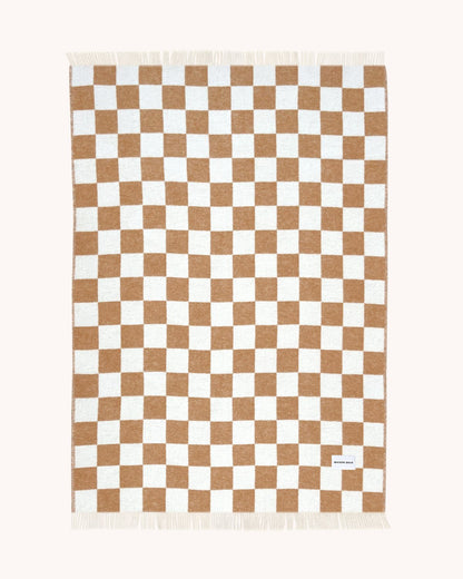 Couverture Damier Terra Blanc - Maison Caldeira