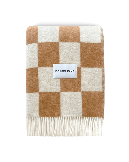 Couverture Damier Terra Blanc - Maison Caldeira