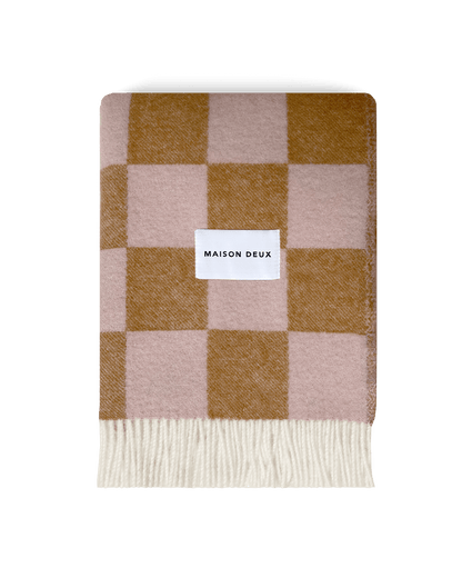 Couverture Damier Terra Rose - Maison Caldeira