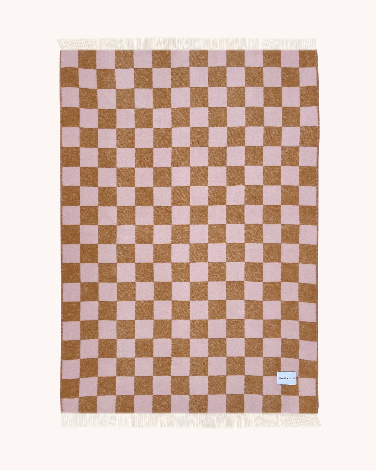 Couverture Damier Terra Rose - Maison Caldeira