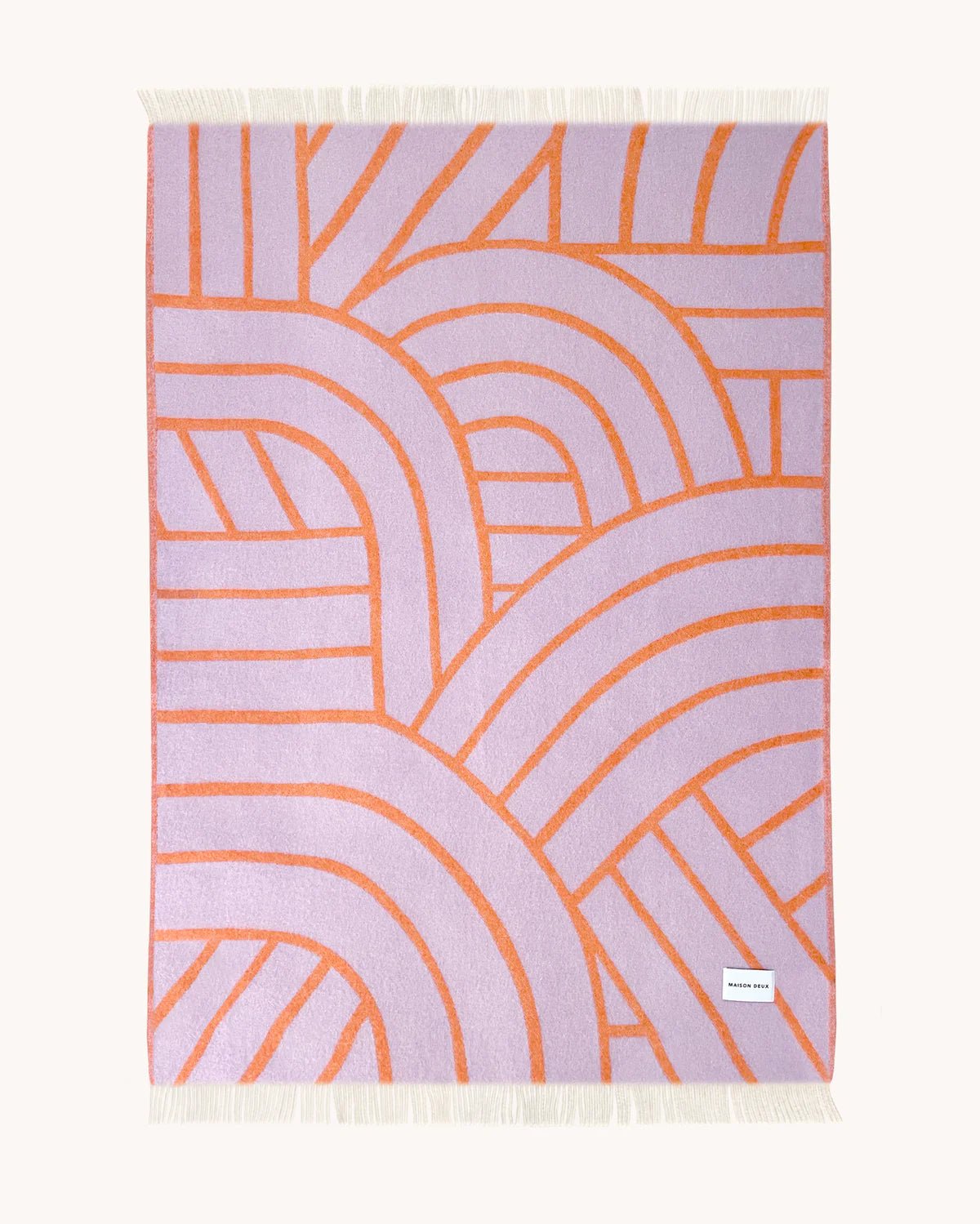 Couverture Lignes Lilas Orange - Caldeira