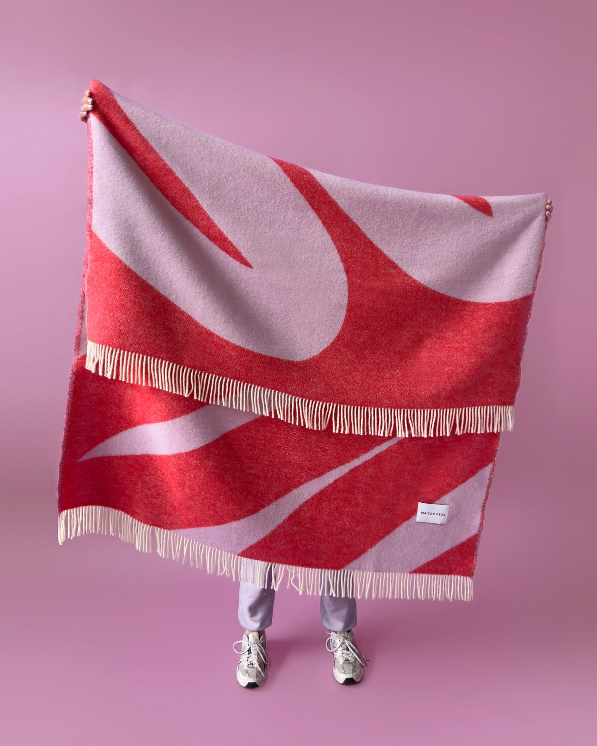 Couverture Swirl Lilas Rouge - Maison Caldeira