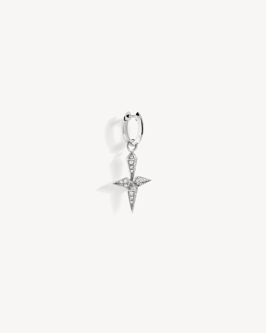 Créole Rockaway croix - Argent & diamants - Statement - Design Contemporain - Maison Caldeira