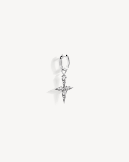 Créole Rockaway croix - Argent & diamants - Statement - Design Contemporain - Maison Caldeira