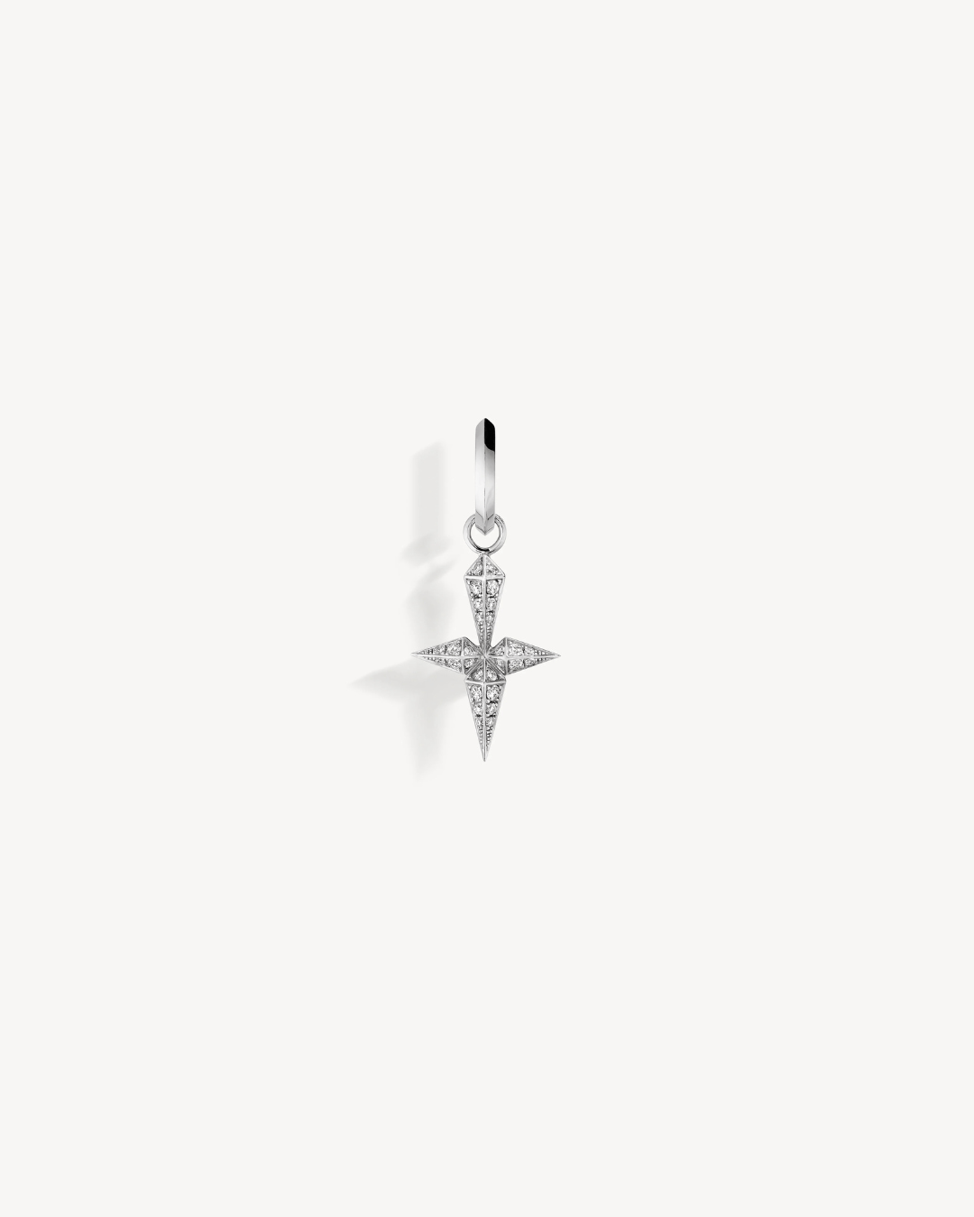Créole Rockaway croix - Argent & diamants - Statement - Design Contemporain - Maison Caldeira