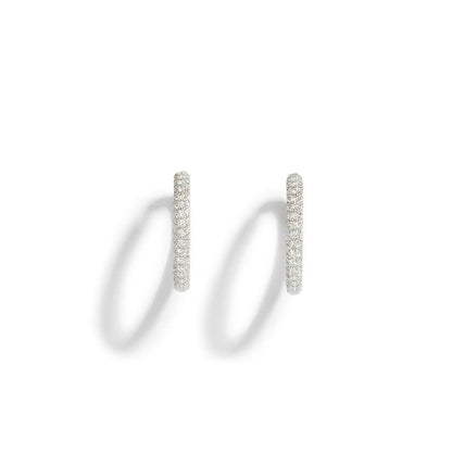 Créoles Reptile - Diamants Blancs et Noirs & Or blanc - Statement - Design Contemporain - Maison Caldeira