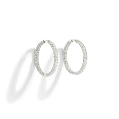 Créoles Reptile - Diamants Blancs et Noirs & Or blanc - Statement - Design Contemporain - Maison Caldeira