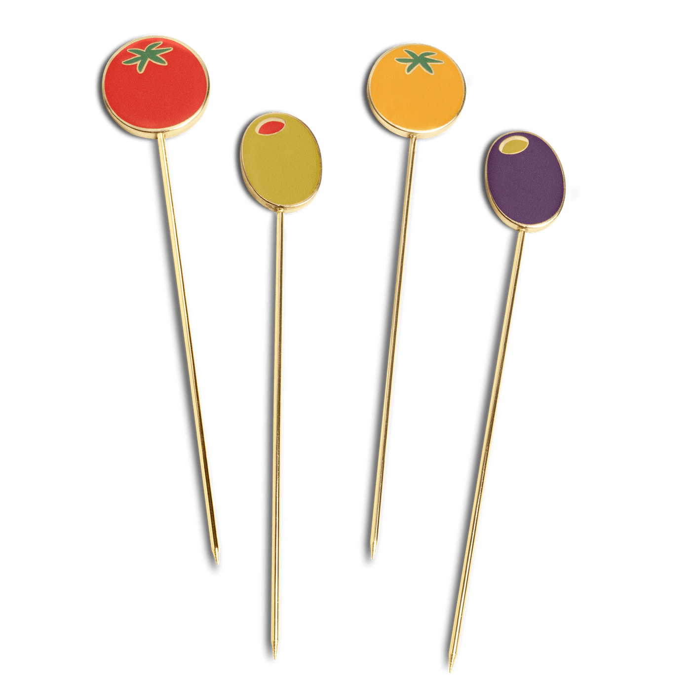 Dolce vita Coktails Picks Octaevo - set de 4 piques plaqué Or - Maison Caldeira