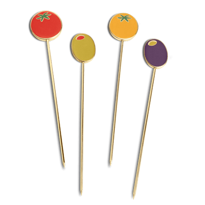 Dolce vita Coktails Picks Octaevo- set de 4 piques plaqué Or - Octaevo - Maison Caldeira