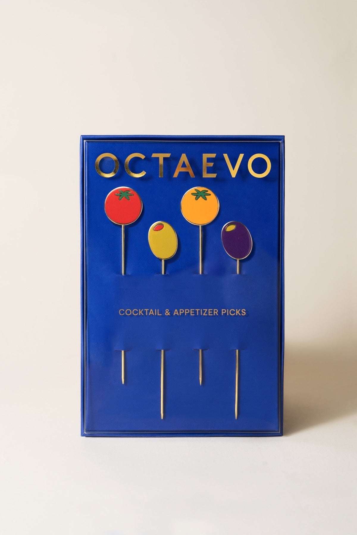 Dolce vita Coktails Picks Octaevo - set de 4 piques plaqué Or - Maison Caldeira