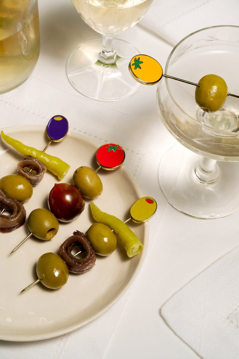 Dolce vita Coktails Picks Octaevo - set de 4 piques plaqué Or - Maison Caldeira