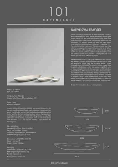 Ensemble de 3 plateaux ovales Native – Finition Bouleau | 101 Copenhagen - Caldeira