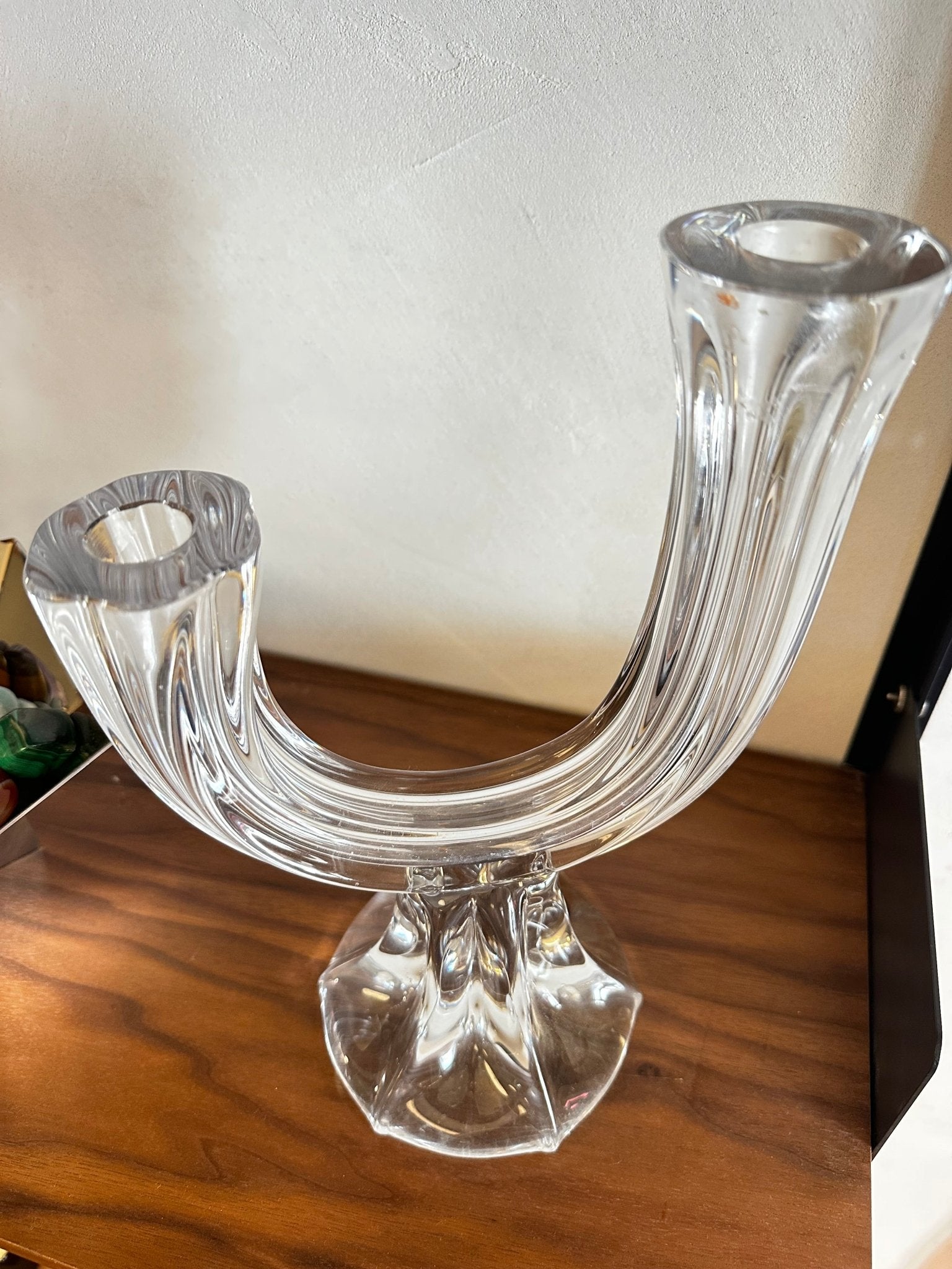 Ensemble de bougeoirs vintage en cristal de Lorraine - Maison Caldeira