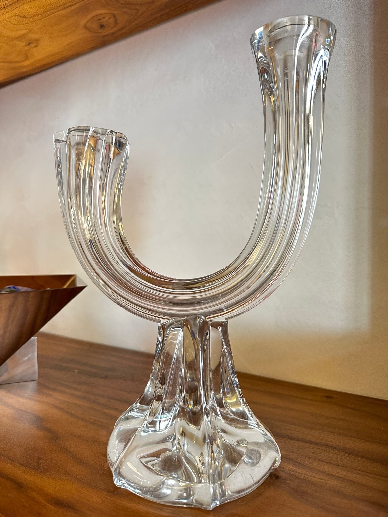 Ensemble de bougeoirs vintage en cristal de Lorraine - Maison Caldeira