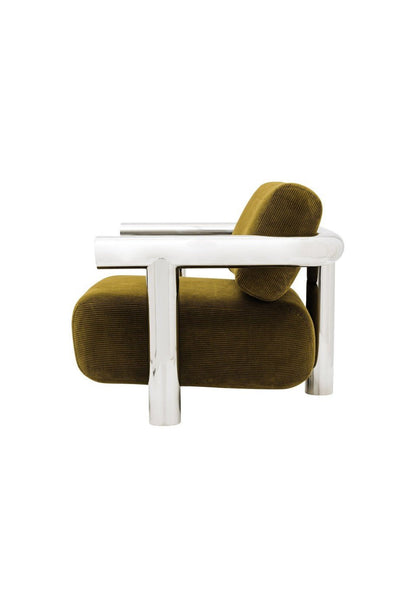 Fauteuil Claude Acier Chromé de Gabrielle Paris - Maison Caldeira
