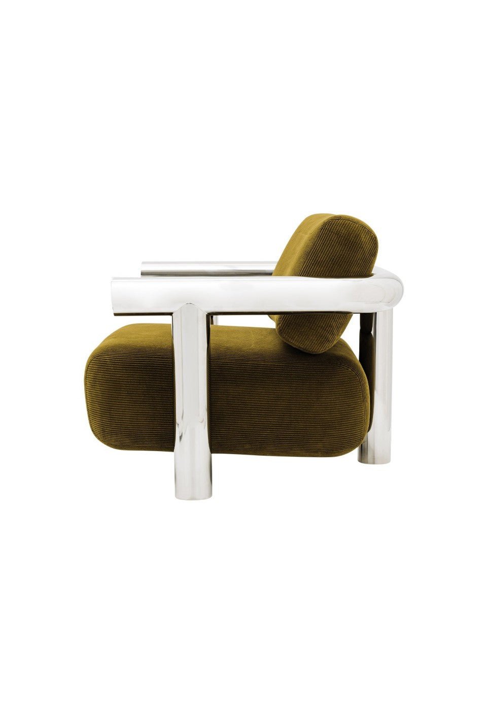 Fauteuil Claude Acier Chromé de Gabrielle Paris - Maison Caldeira