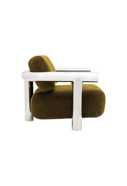 Fauteuil Claude Acier Chromé de Gabrielle Paris - Maison Caldeira