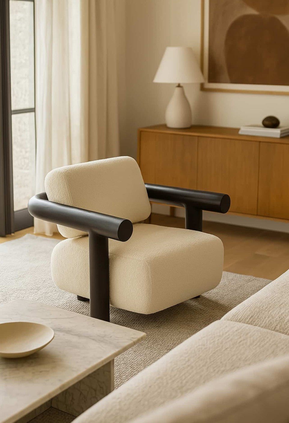 Fauteuil Claude Acier Noir - Maison Caldeira