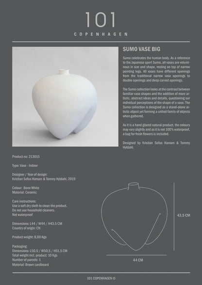 Grand vase Sumo - Blanc - 101 copenhagen - Scandinave - Maison Caldeira